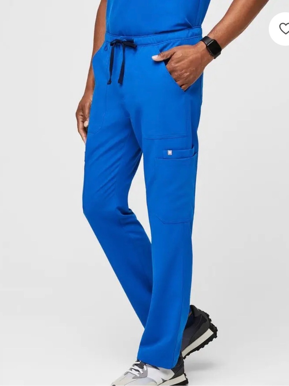 Figs Men Cairo Straight Leg Scrub Pants in Royal Blue (Zip Fly)